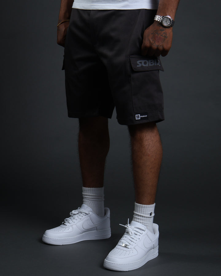Hussle Work Shorts in Charcoal