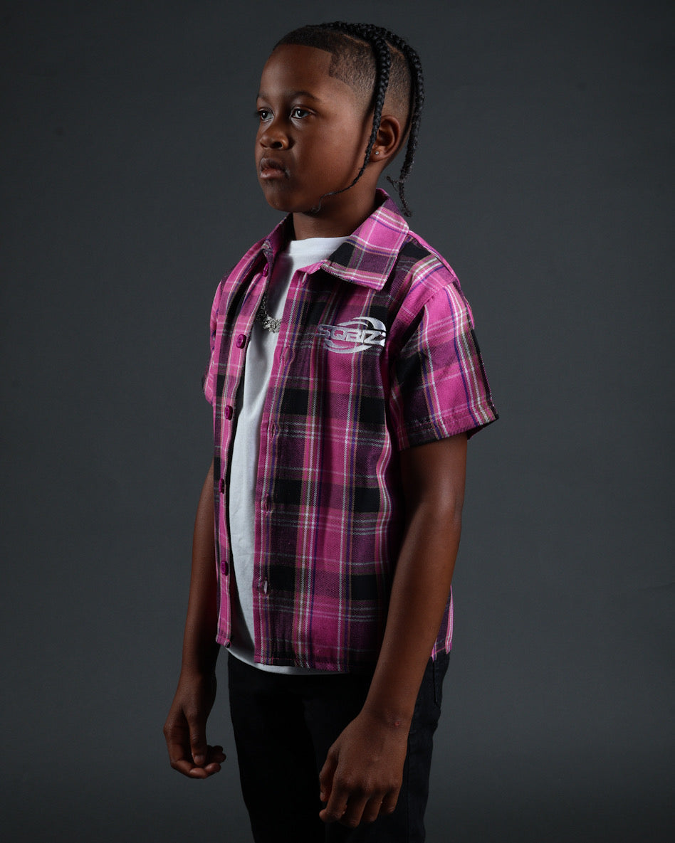 Kid Plaid Flannel Pink/Black/White