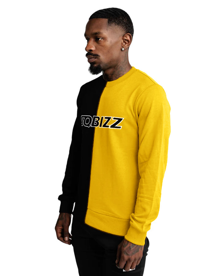 Split Sweater in Black/Yellow