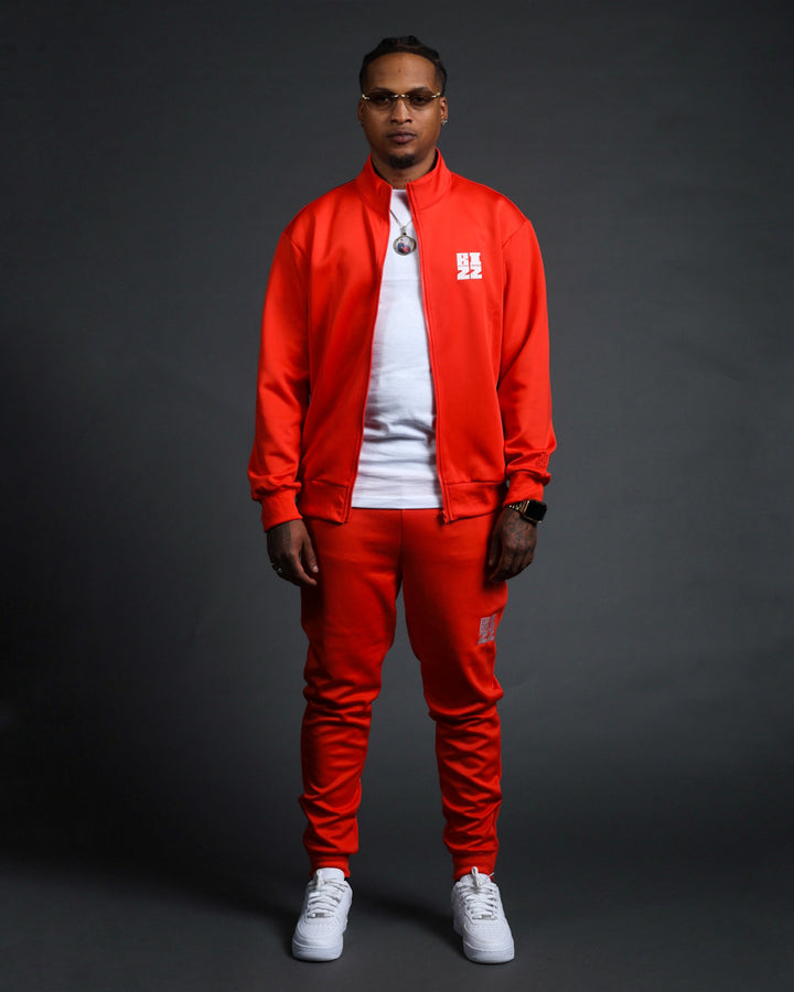 Bizz Track Jacket in Red/White