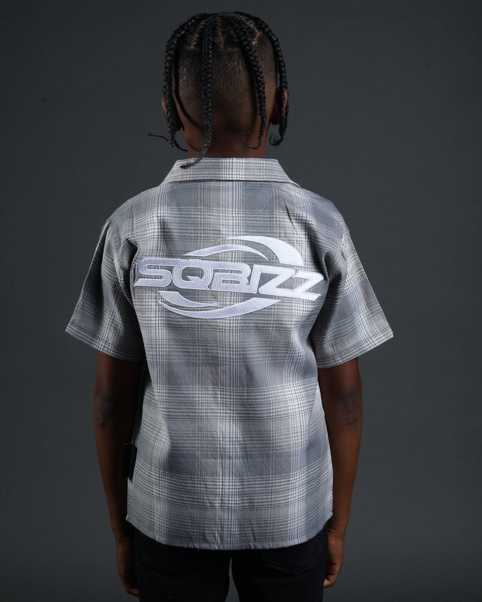 Kid Plaid Flannel Darkgrey/Grey/White