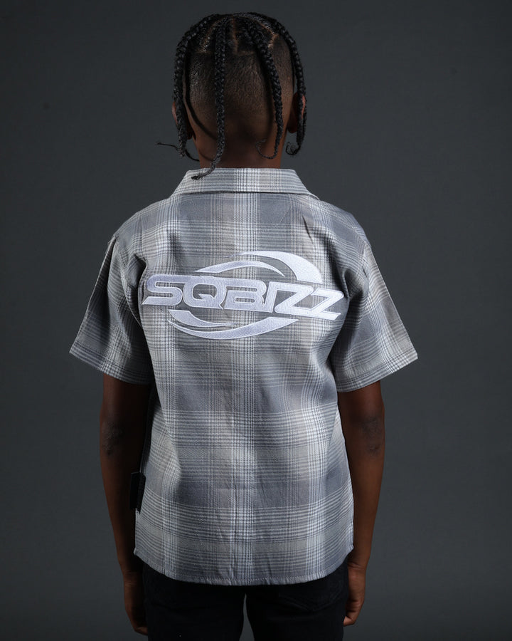 Kid Plaid Flannel Darkgrey/Grey/White