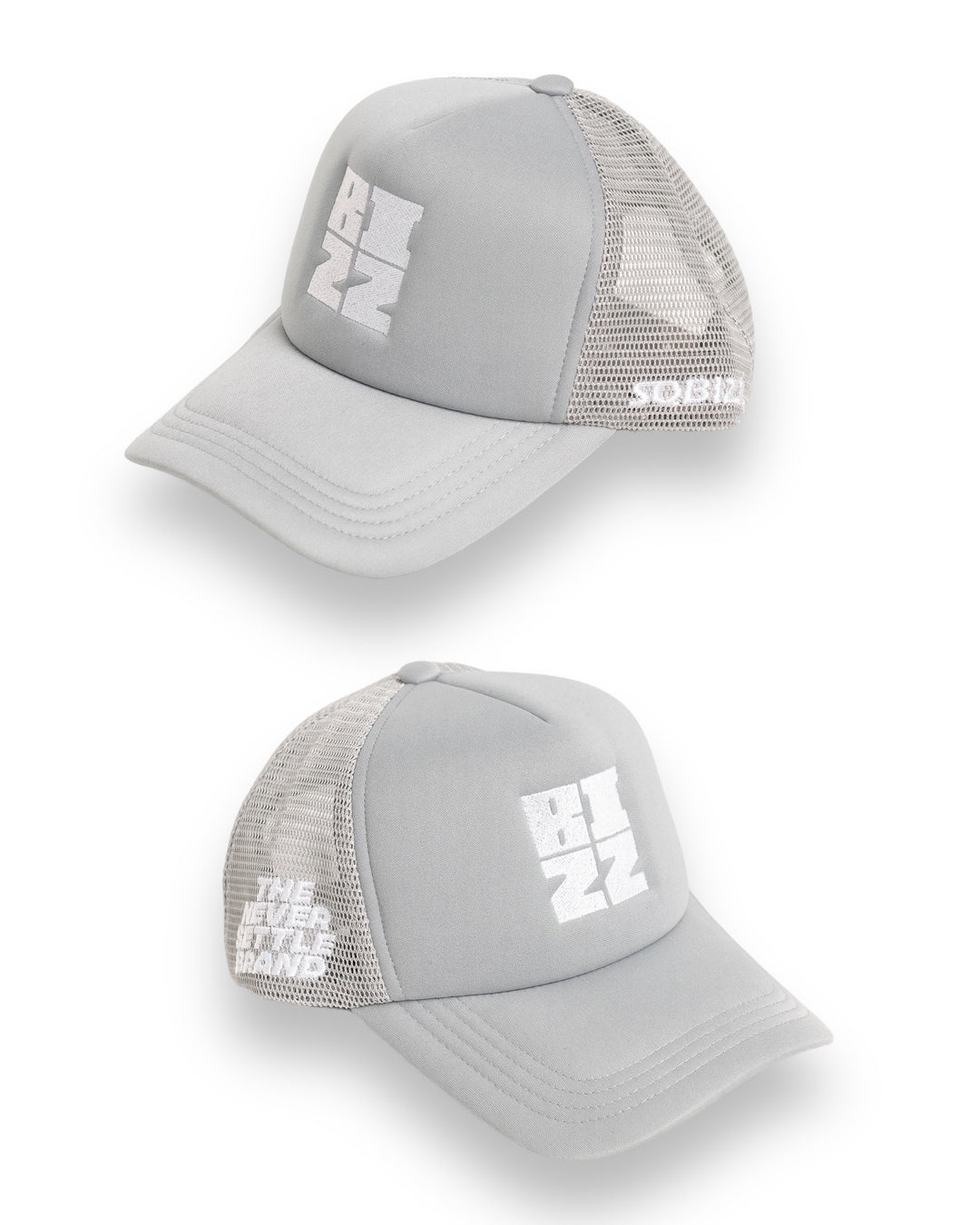 Bizz Trucker Hat in Grey/White