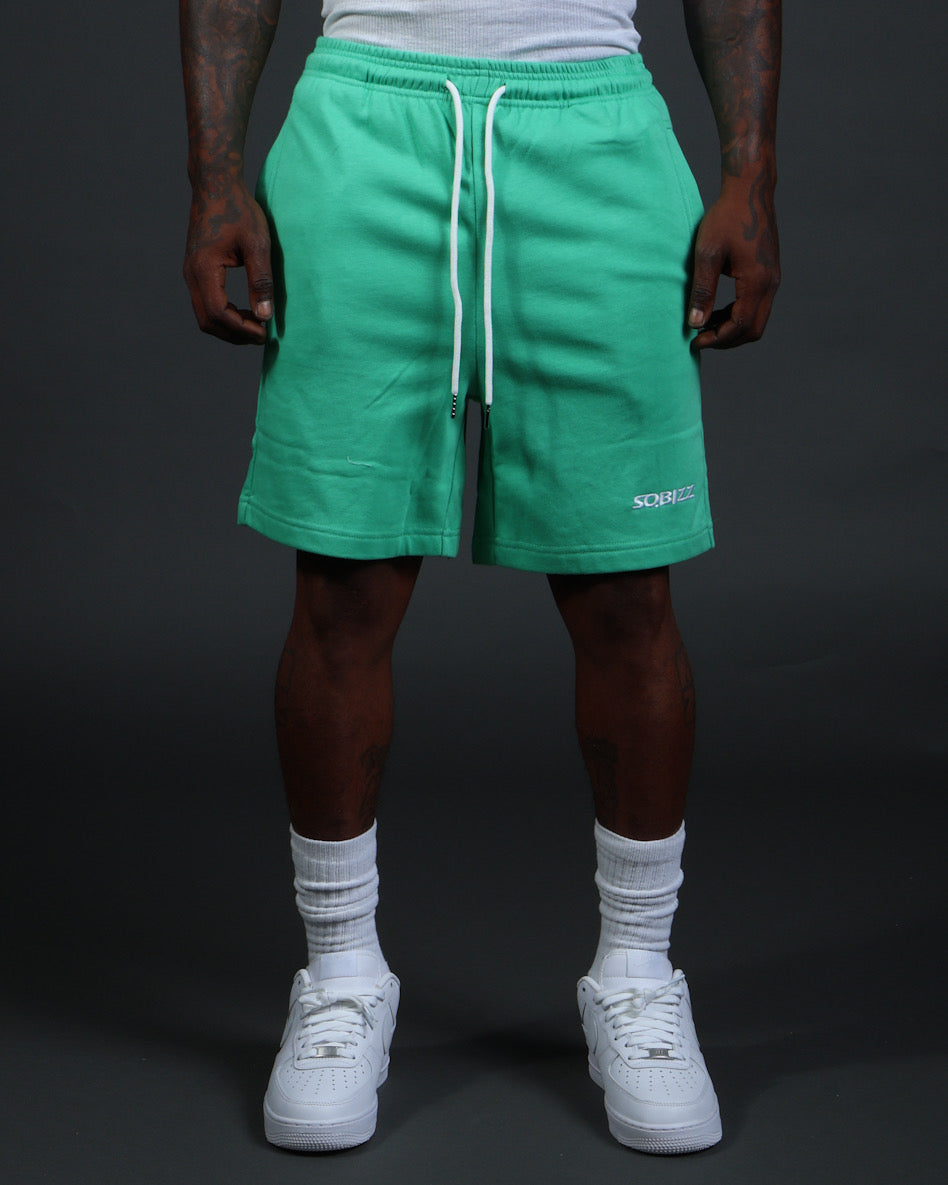 Centre Shorts in Mint Green/White