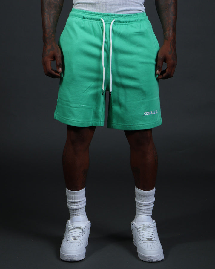Centre Shorts in Mint Green/White