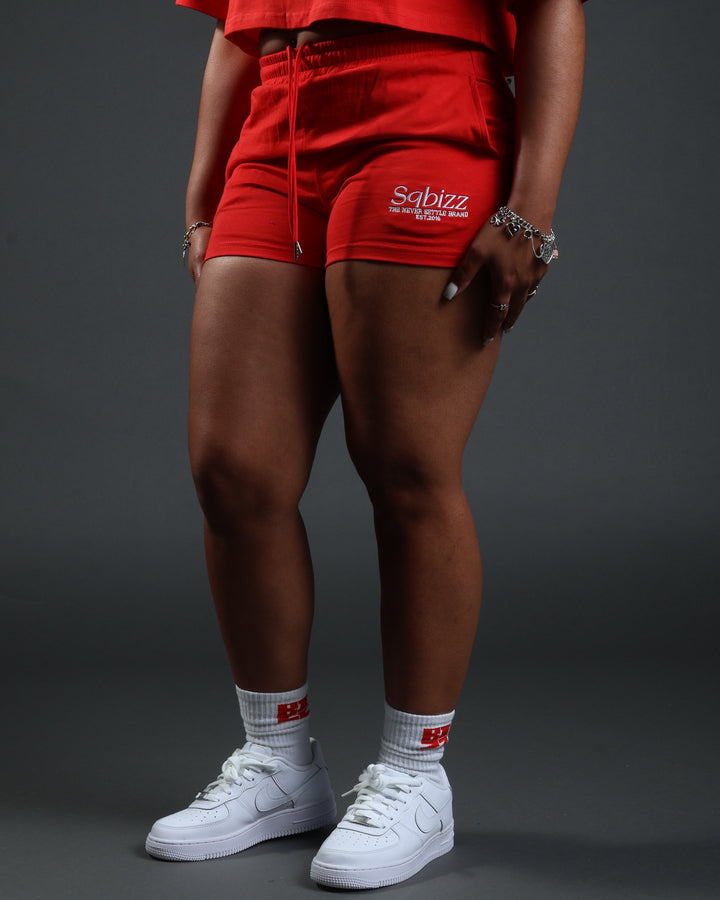 Women Prestige Shorts in Red/White