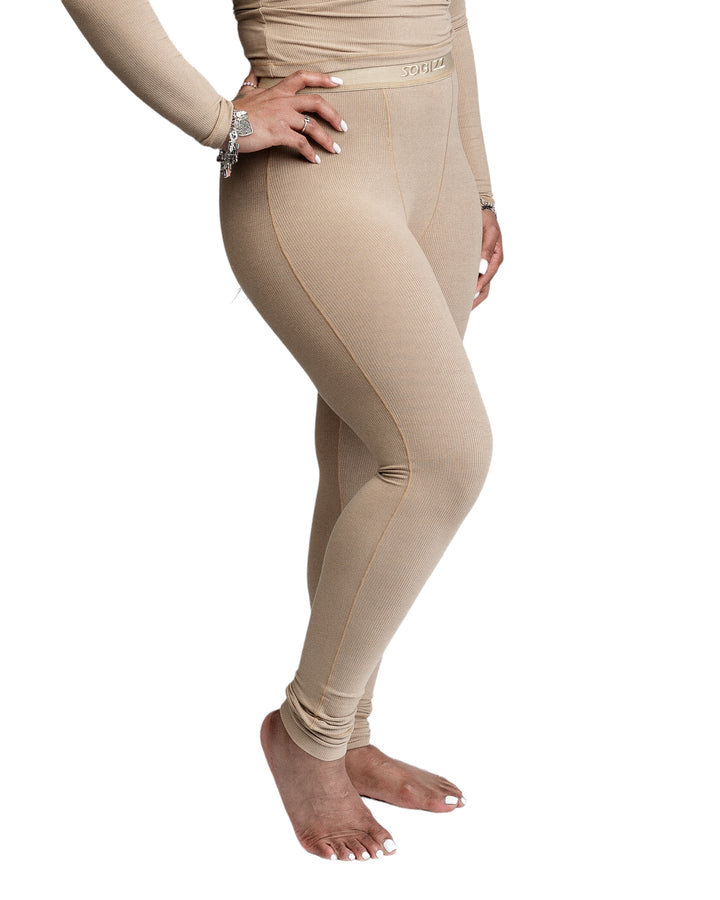 Women Essential Leggings in Tan