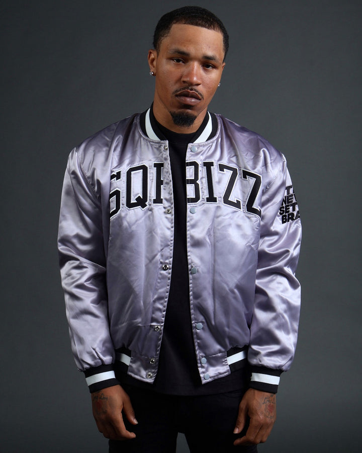 Arch Bomber Jacket in Grey/Black/White