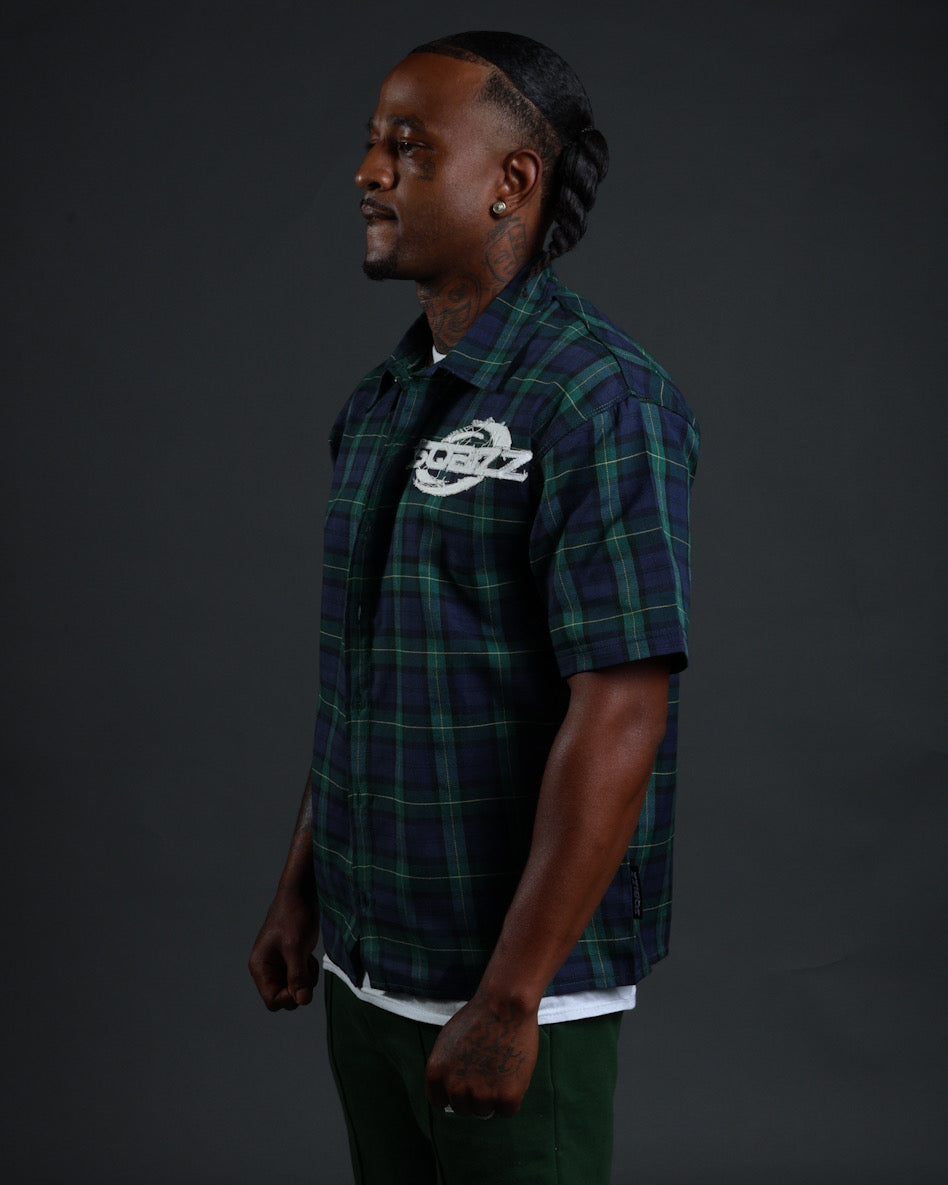 Plaid Flannel in Navy/Darkgreen/White