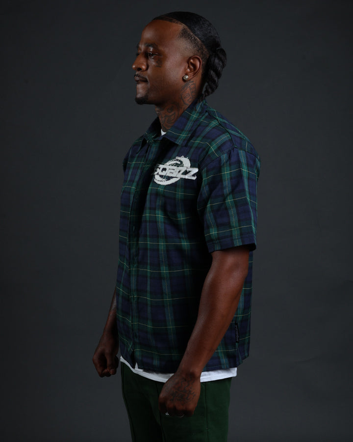 Plaid Flannel in Navy/Darkgreen/White