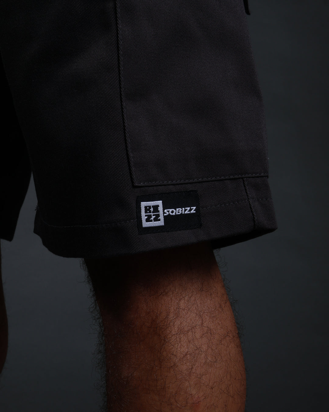 Hussle Work Shorts in Charcoal