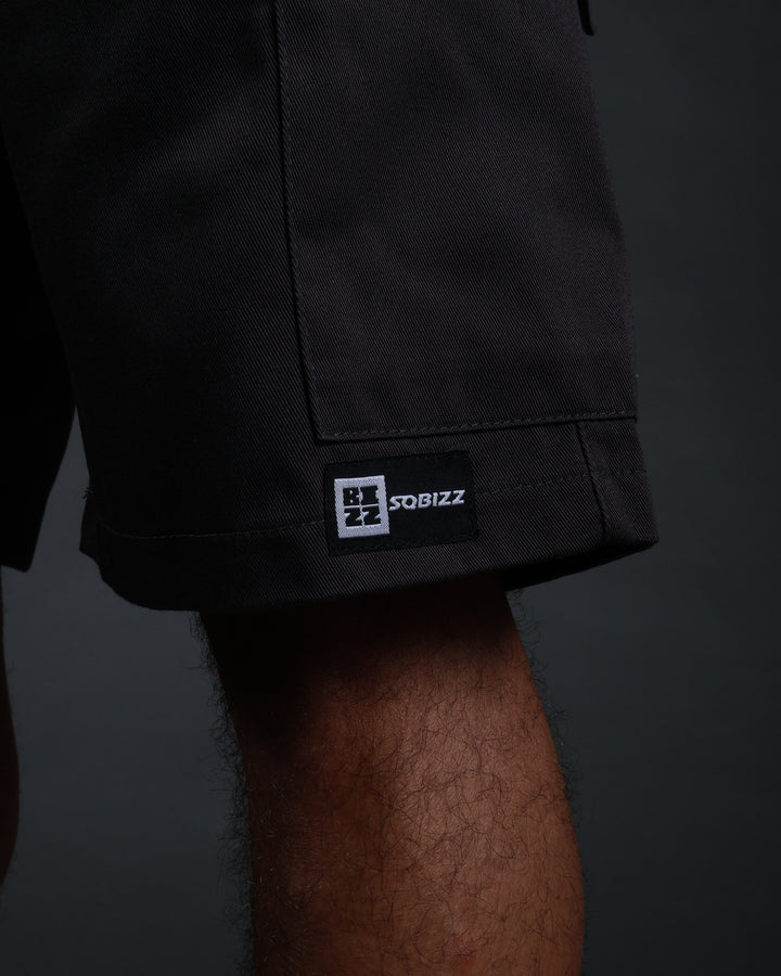 Hussle Work Shorts in Charcoal