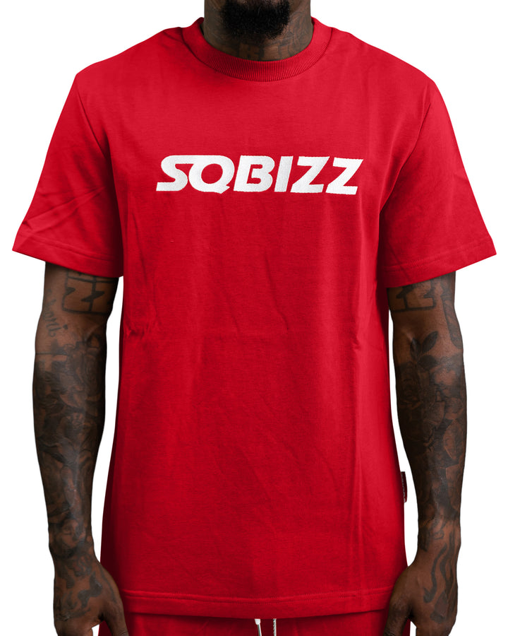 Centre Tee in Red/White