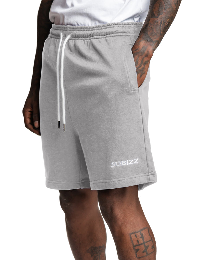 Centre Shorts in Grey/White