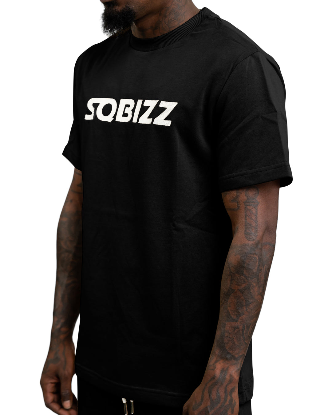 Centre Tee in Black/White