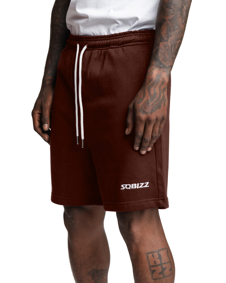 Centre Shorts in Chocolate/White