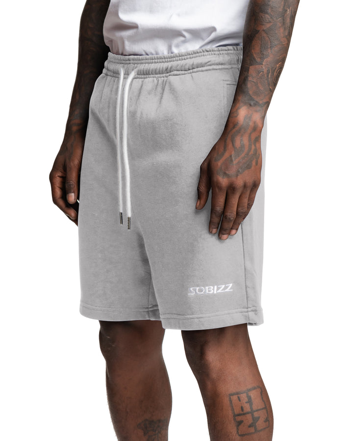 Centre Shorts in Grey/White