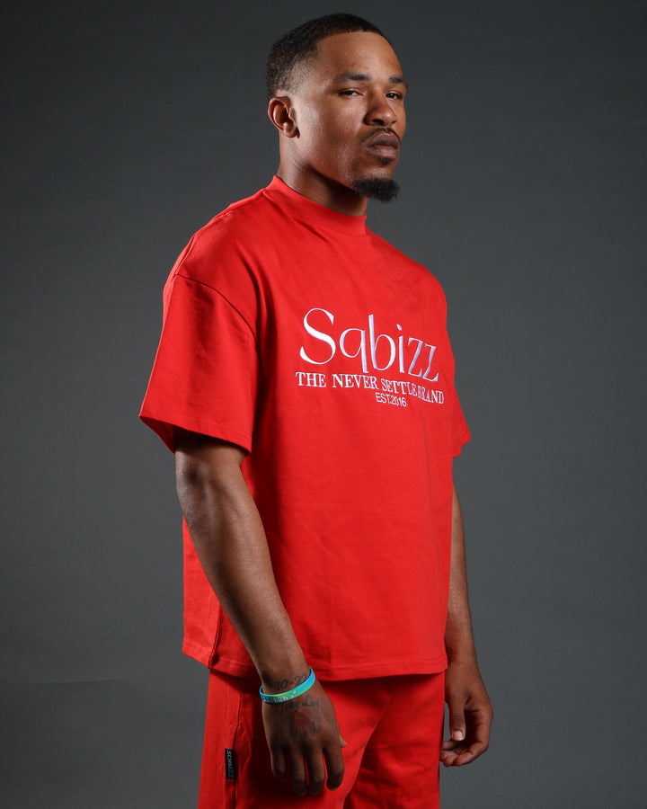 Prestige Tee in Red/White