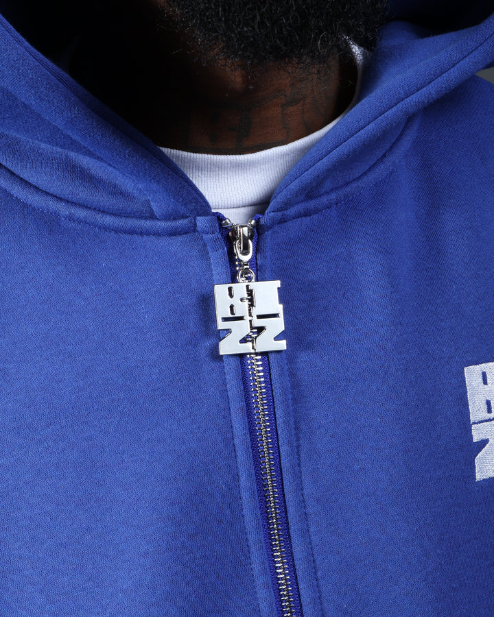 Bizz Zip Hoodie in Royal/White
