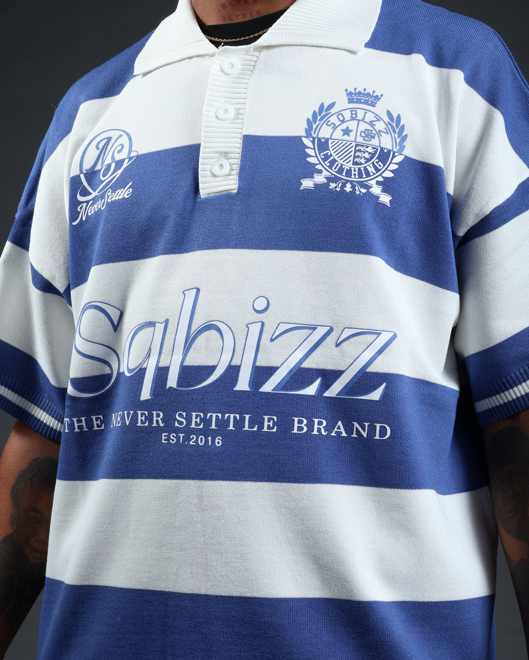 Prestige Polo in Blue/White