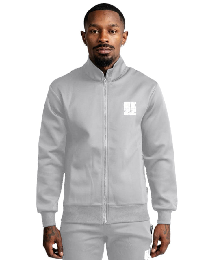 Bizz Track Jacket in Grey/White