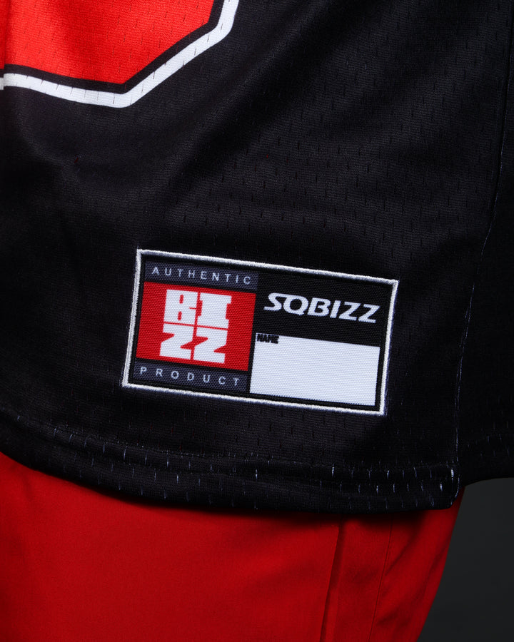 Retro Football Jersey in Black/Red/White
