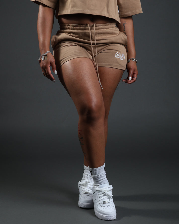 Women Prestige Shorts in Tan/White