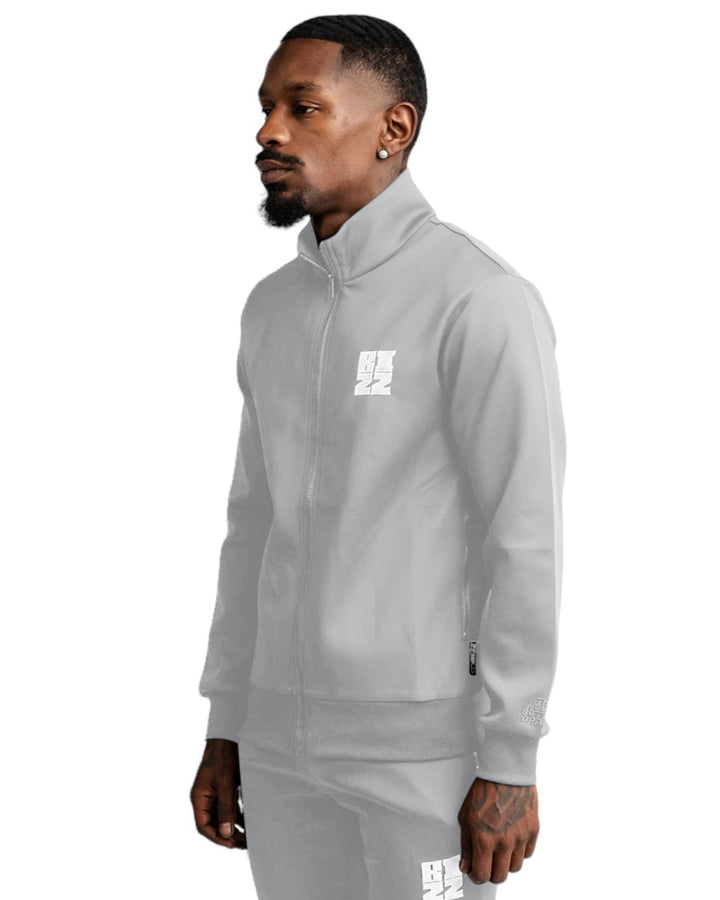 Bizz Track Jacket in Grey/White