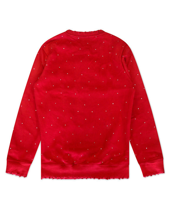 Stud Sweater in Red/White