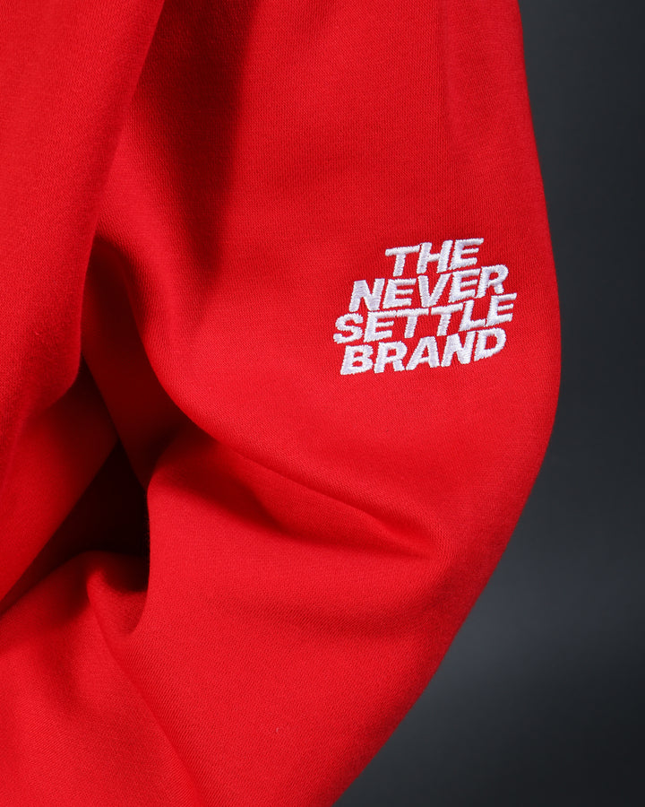 Bizz Zip Hoodie in Red/White