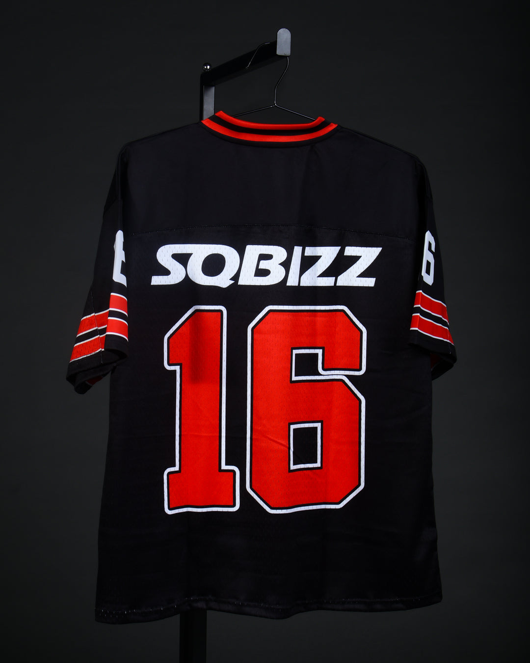 Retro Football Jersey in Black/Red/White
