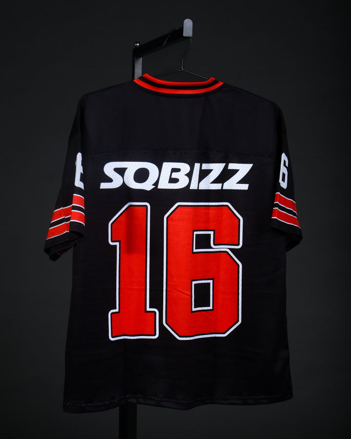 Retro Football Jersey in Black/Red/White