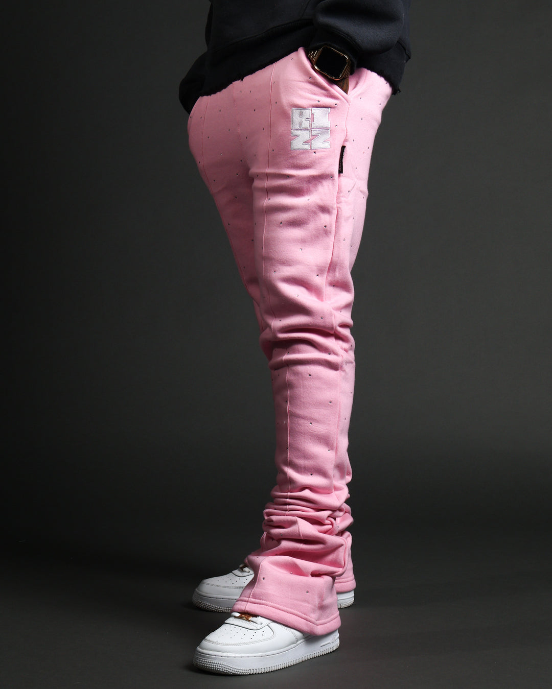 Stud StackJaxx Pants in Pink/White