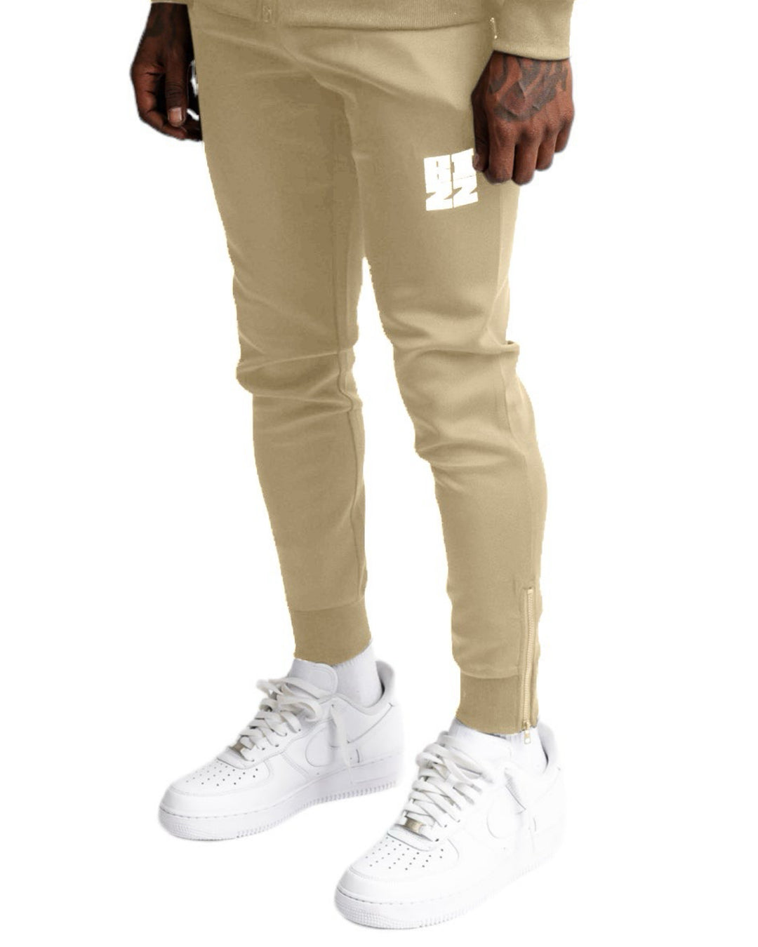 Bizz Track Pants in Cream/White