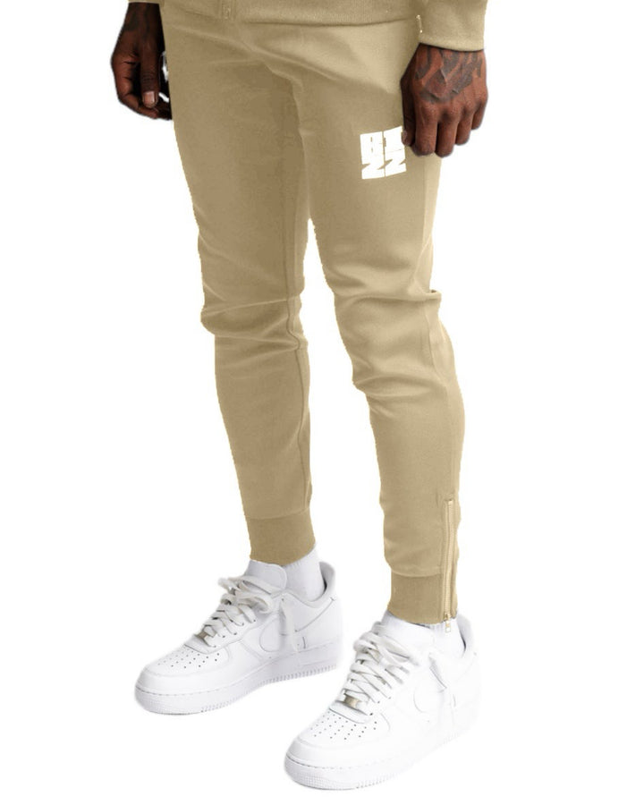 Bizz Track Pants in Cream/White