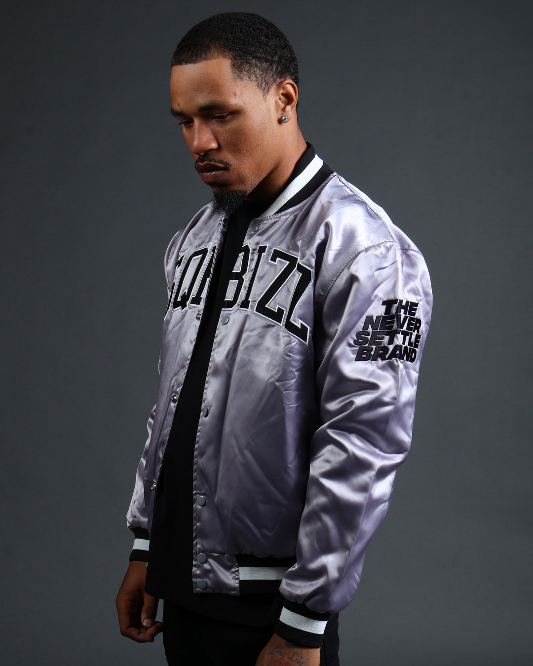 Arch Bomber Jacket in Grey/Black/White