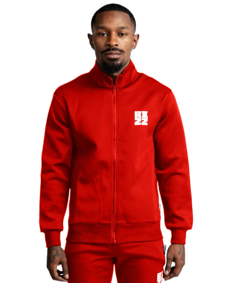 Bizz Track Jacket in Red/White