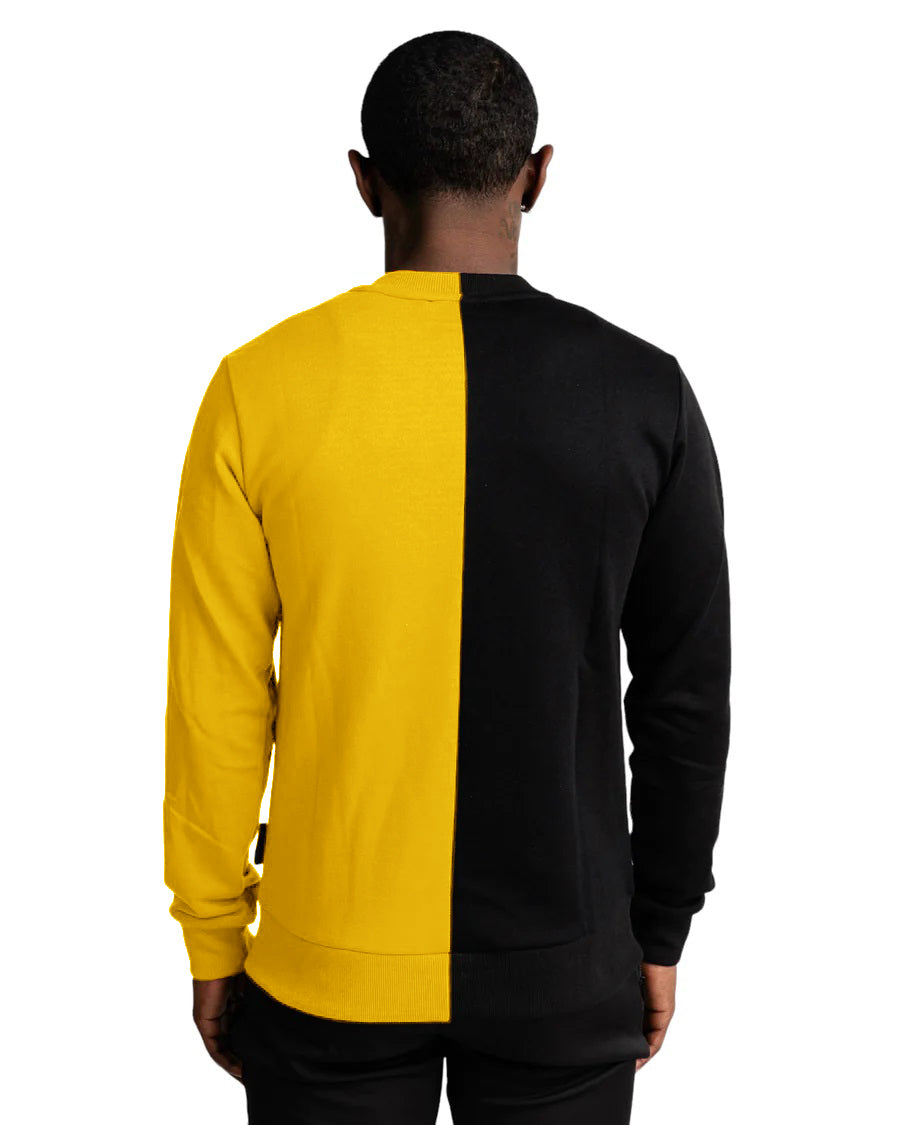 Split Sweater in Black/Yellow