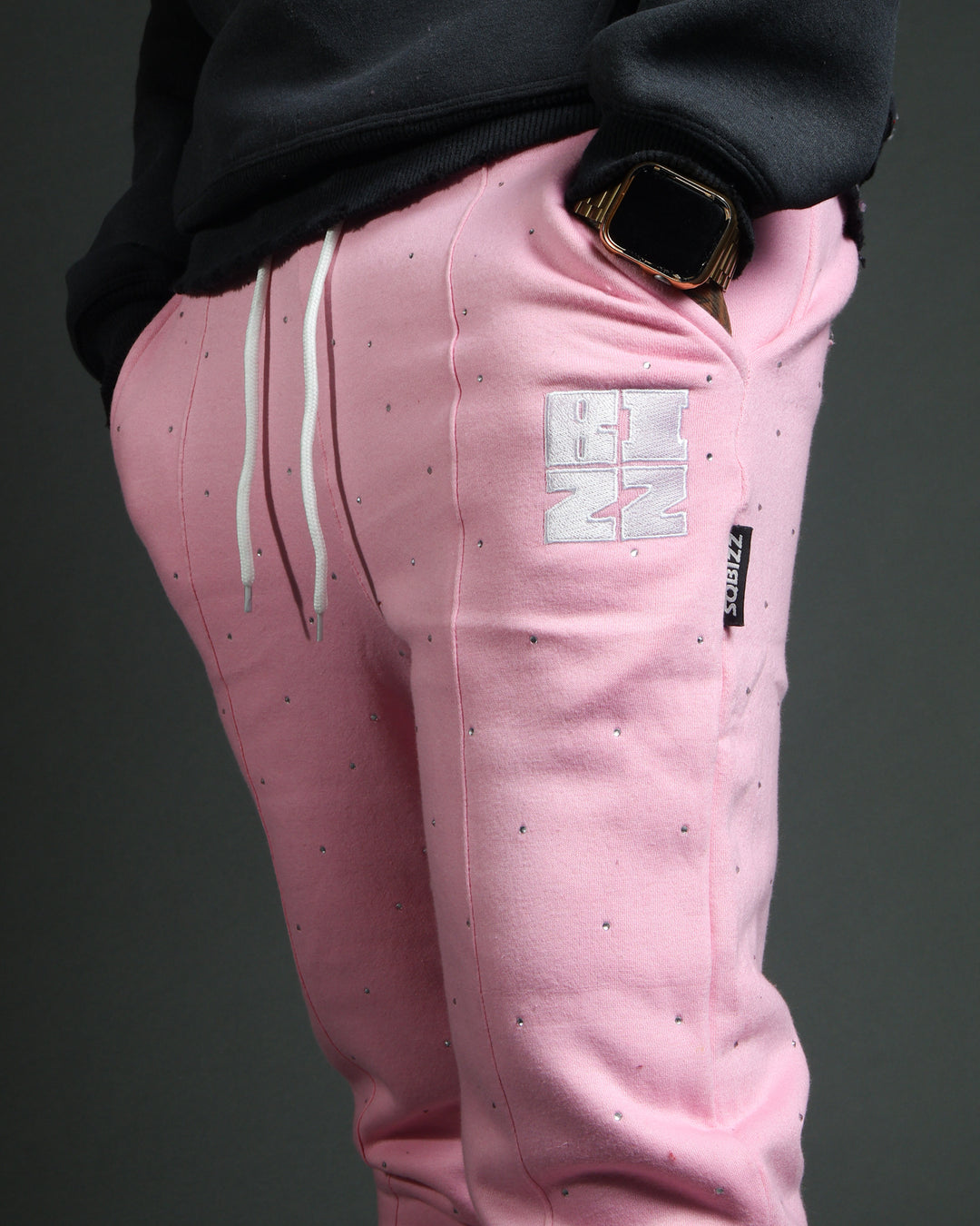 Stud StackJaxx Pants in Pink/White