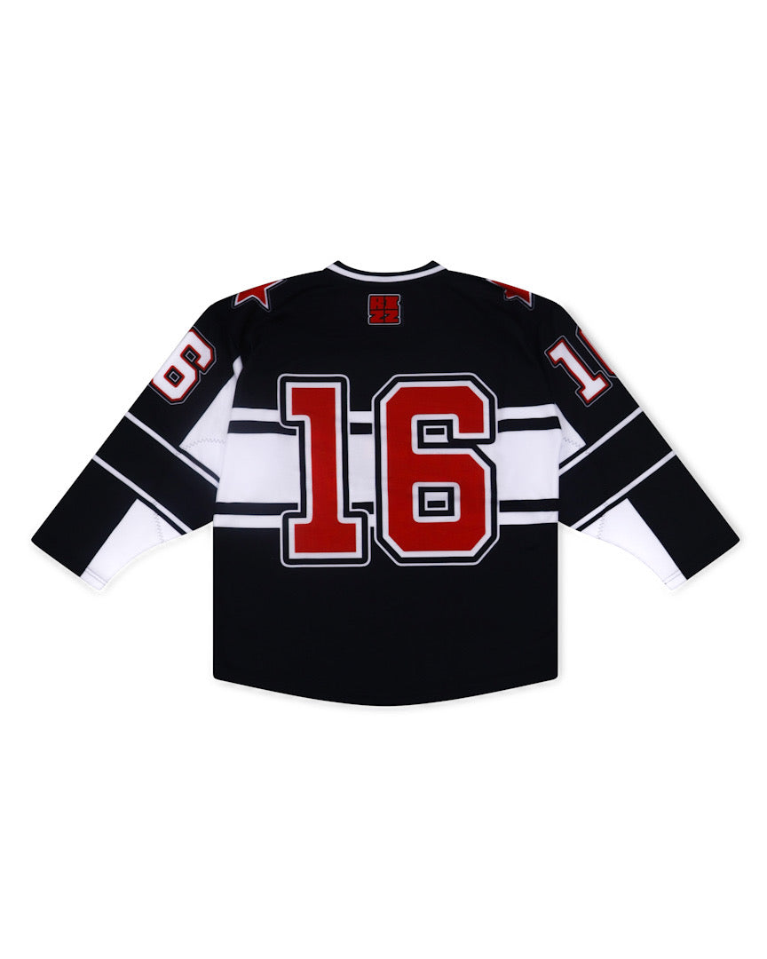 Hockey Jersey in Black/White/Red