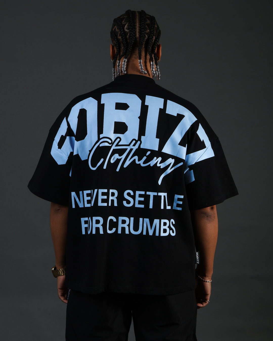 Motto Tee - Black/Babyblue