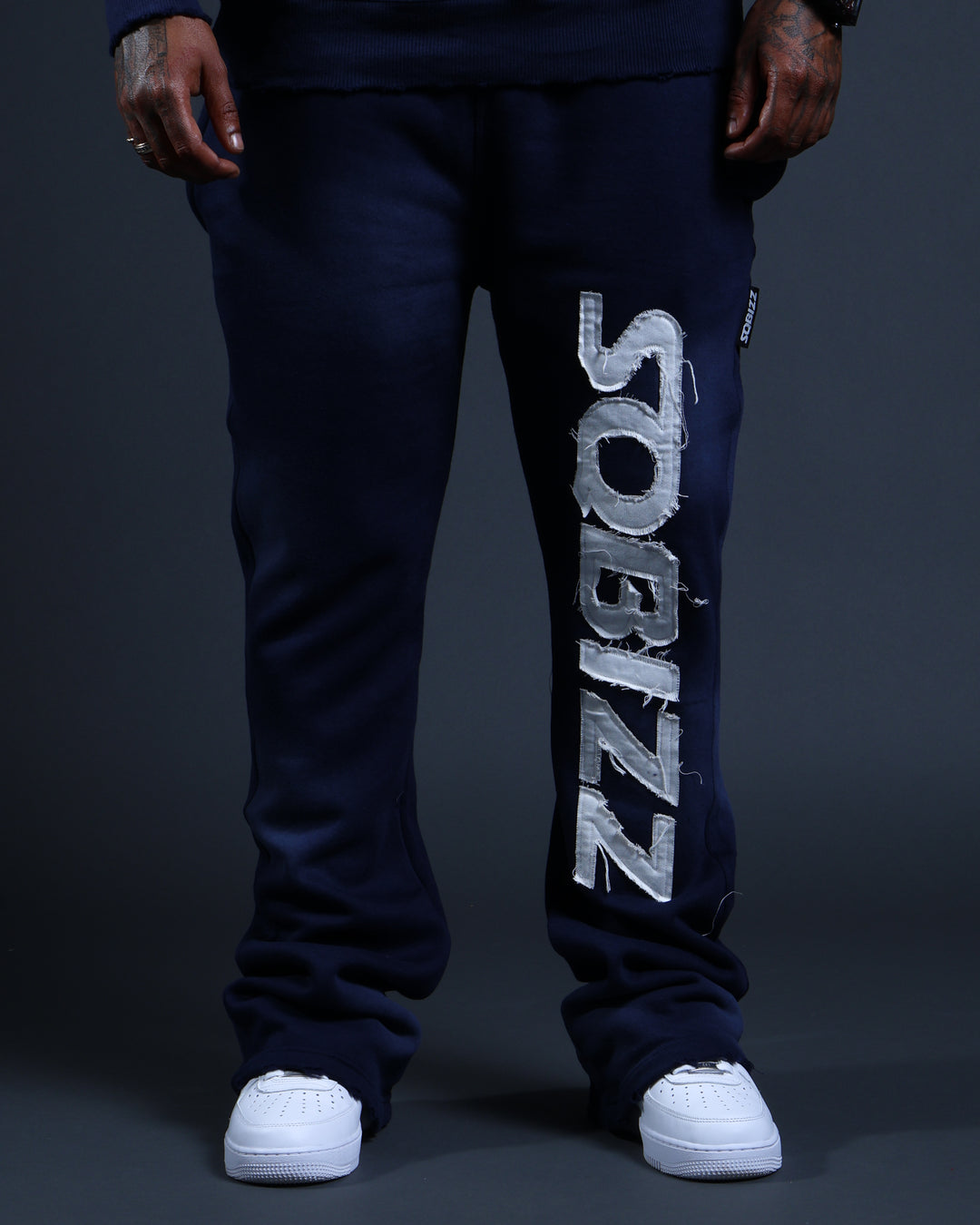Summit Sweatpants in Navy/White