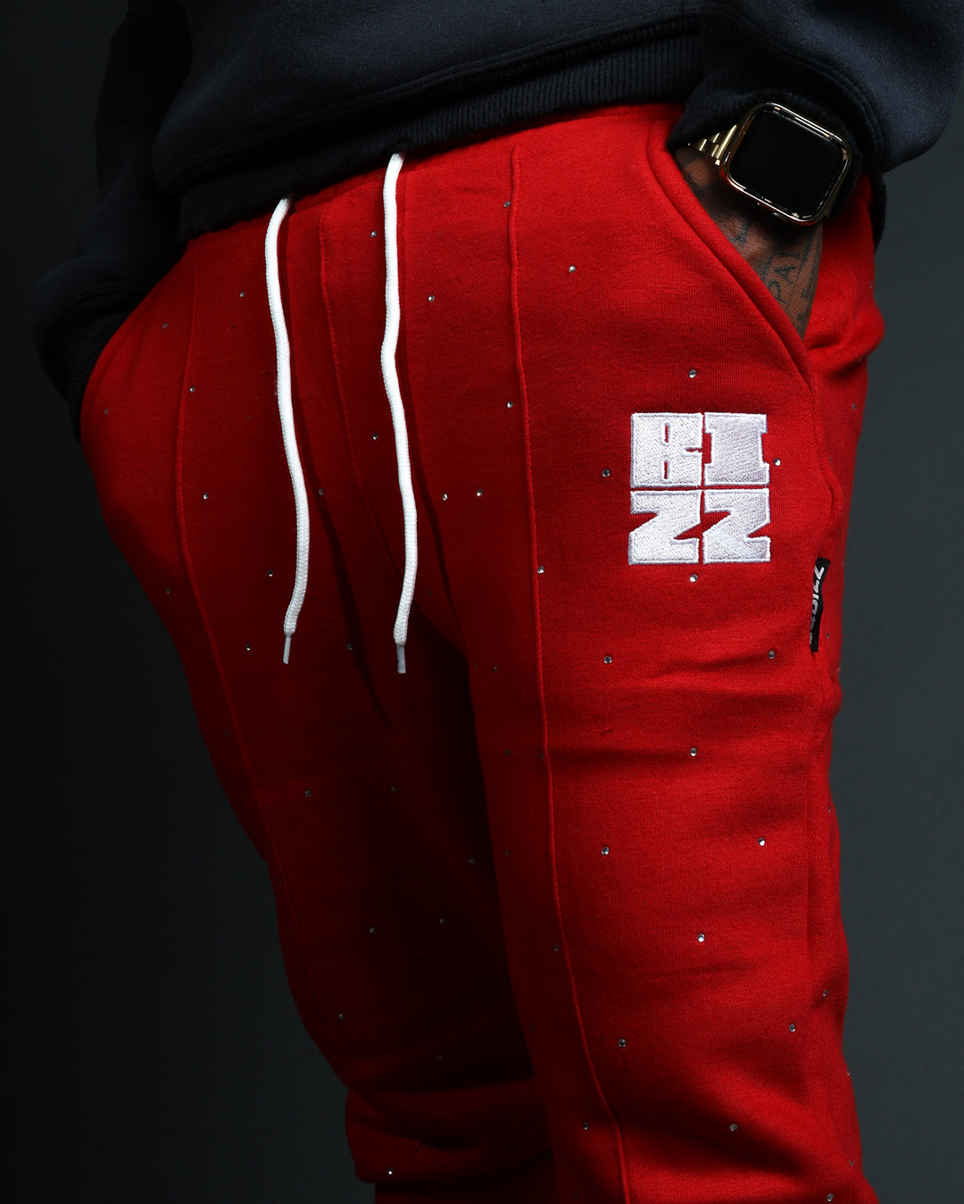 Stud StackJaxx Pants in Red/White