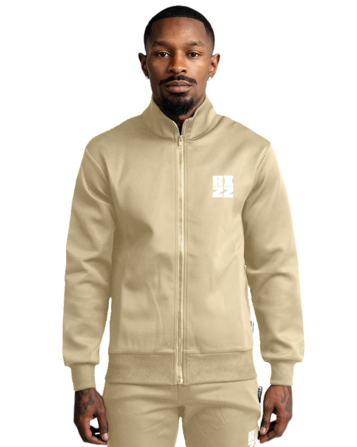 Bizz Track Jacket in Cream/White