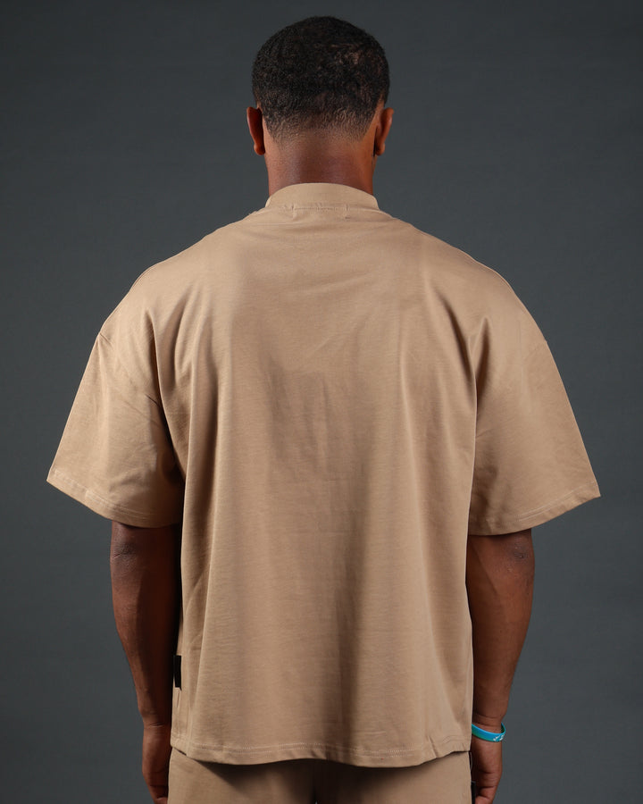 Prestige Tee in Tan/White