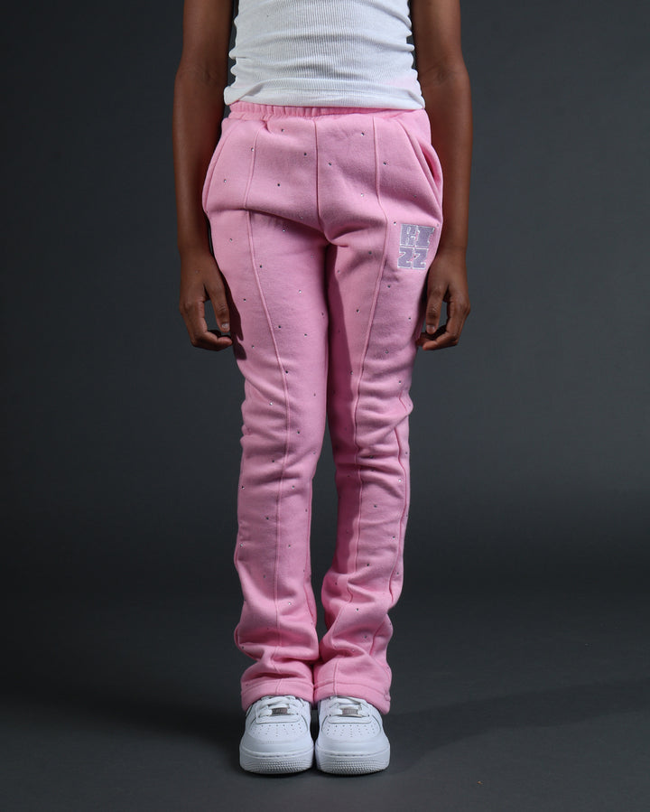 Kids Stud StackJaxx Pants in Pink/White