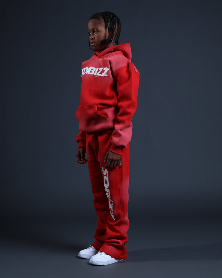 Kids Summit Sweatpants in Red/White