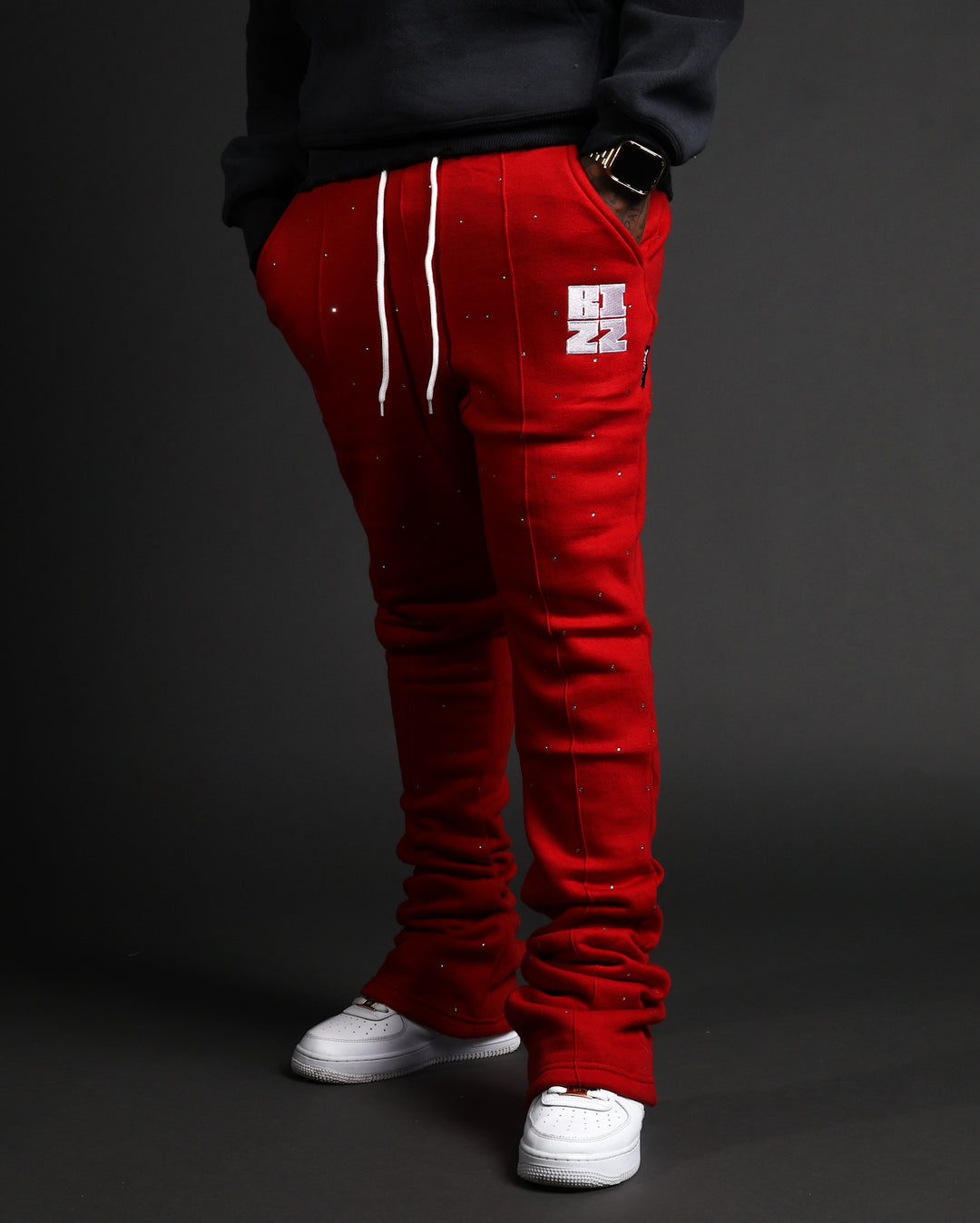 Stud StackJaxx Pants in Red/White