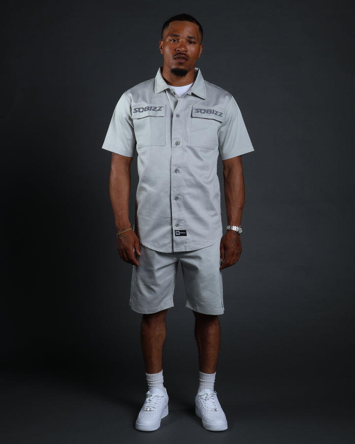 Hussle Work Shirt in Grey