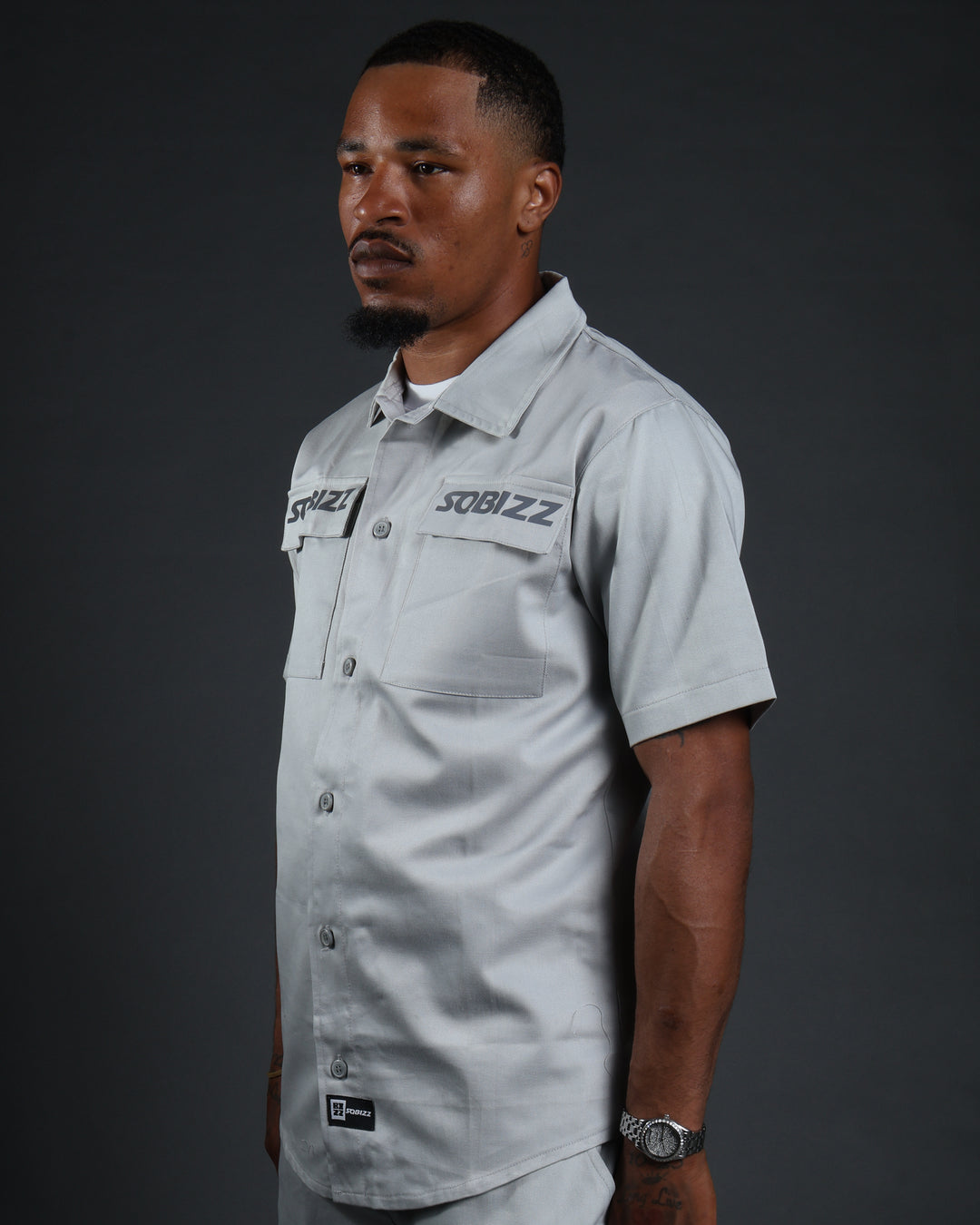 Hussle Work Shirt in Grey